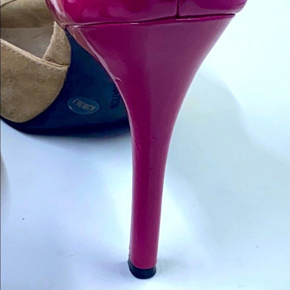 Pink and Tan BCBG Peep Toe Heels - Picture 7 of 9